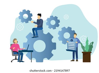 Trade Union Concept. Employees Care Idea. Employees Wellbeing Or Intersets Regulation And Protection. Corporate Insurance, Career Development, Benefits Package. Isolated Flat Vector Illustration.