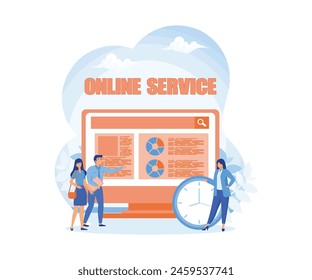 Trade union online service or platform. Employees care idea. flat vector modern illustration 