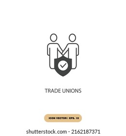 trade unions icons  symbol vector elements for infographic web