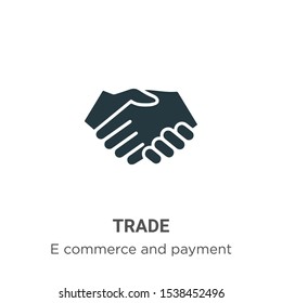 Trade vector icon on white background. Flat vector trade icon symbol sign from modern e commerce and payment collection for mobile concept and web apps design.