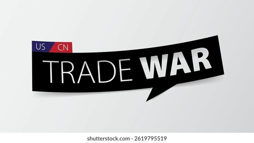 Trade War banner template design, header or headlines for articles or news related to financial business, banking, stock market or economy. Economic banner on blue background. Vector illustration