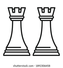 Trade war chess icon. Outline trade war chess vector icon for web design isolated on white background