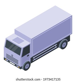 Trade war delivery truck icon. Isometric of trade war delivery truck vector icon for web design isolated on white background