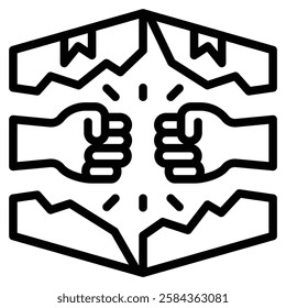Trade War icon line vector illustration