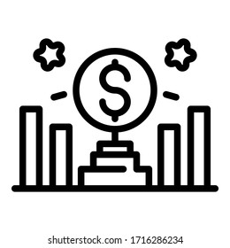 Handelskrieg-Ikone. Outline Trade War Vektorillustration Symbol für Webdesign einzeln auf weißem Hintergrund