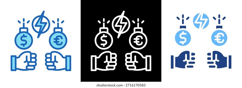 Trade War Icon Ilustración vectorial triplestyle