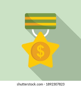 Trade War Medal Icon. Flat Illustration Of Trade War Medal Vector Icon For Web Design