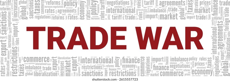 Trade War word cloud conceptual design isolated on white background.