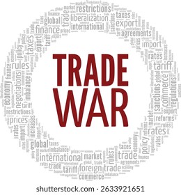 Trade War word cloud conceptual design isolated on white background.