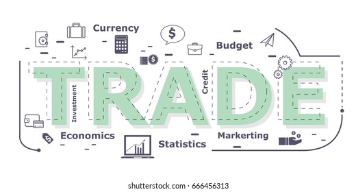 Trade word desigh.vector illustration