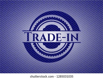 Trade-in jean or denim emblem or badge background