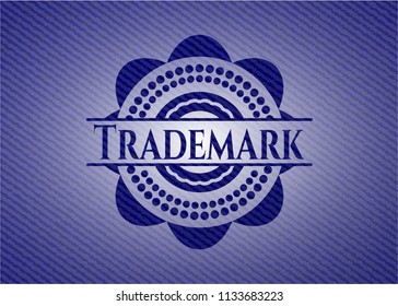 Trademark badge with denim texture