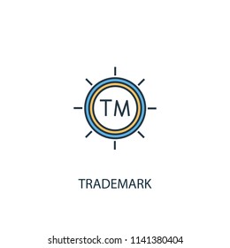 Trademark concept 2 colored line icon. Simple yellow and blue element illustration. Trademark concept outline symbol design from Entrepreneurship set