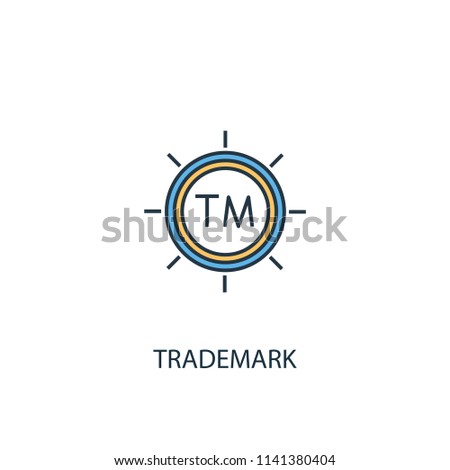Trademark concept 2 colored line icon. Simple yellow and blue element illustration. Trademark concept outline symbol design from Entrepreneurship set