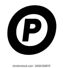 Trademark Copyright Symbol P vector illustration