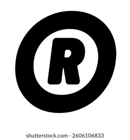 Trademark Copyright Symbol R vector illustration
