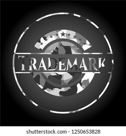 Trademark grey camo emblem