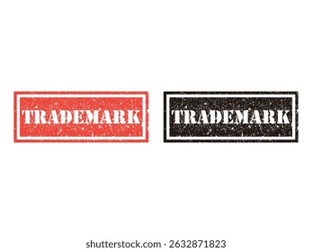 trademark grunge stamp design, vector, isolated on transparent background