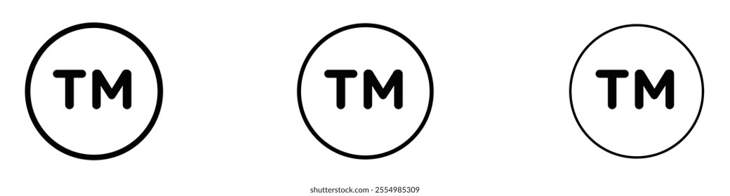 Trademark icons in tree different stroke sizes