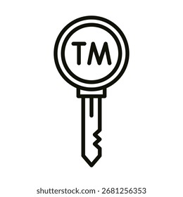 Vector de línea de icono de clave de Marca comercial