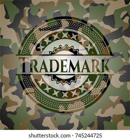 Trademark on camo texture