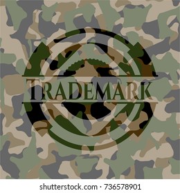 Trademark on camouflage texture
