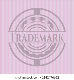 Trademark pink emblem. Retro
