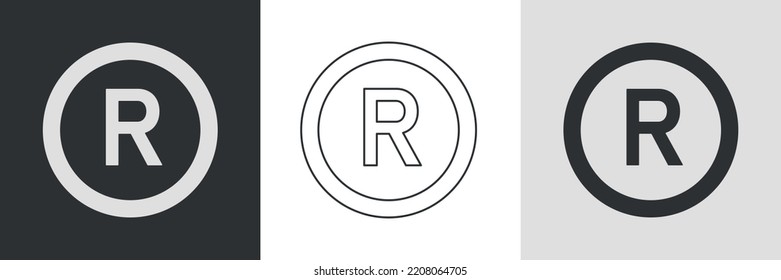 Trademark Registration Icon Set. Inversion Sign. Vectror Illustration