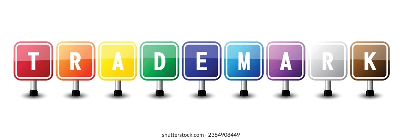 Trademark sign colorful on white background. vector illustration