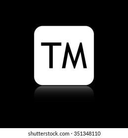 Trademark symbol - black vector icon on the white button