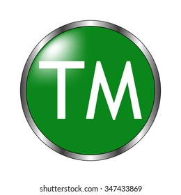 Trademark symbol - green vector icon