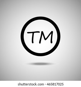 Trademark symbol Icon. Flat style.Grey background. Vector illustration.