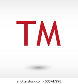 Trademark symbol - red vector  icon with shadow