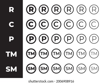 Trademark Symbol Registered Copyright Patent And The Most Comprehensive Set Of Service Mark Icons And Symbols