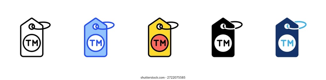 Colección de icono de etiqueta de Marca comercial con múltiples estilos