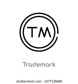 trademark vector line icon. Simple element illustration. trademark outline icon from shapes concept. Can be used for web and mobile