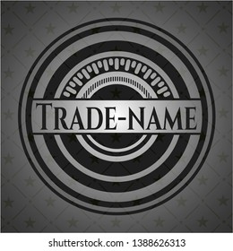 Trade-name dark badge. Vector Illustration. Detailed.