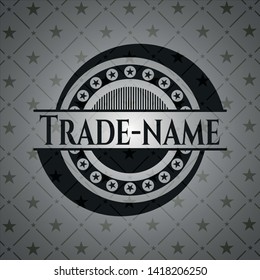 Trade-name dark badge. Vector Illustration. Detailed.