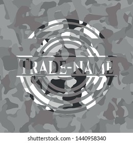  Trade-name grey camo emblem. Vector Illustration.