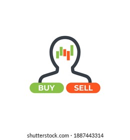trader, broker icon on white