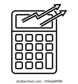 Trader calculator icon. Outline Trader calculator vector icon for web design isolated on white background
