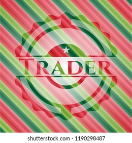 Trader christmas emblem background.
