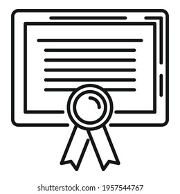 Trader diploma icon. Outline Trader diploma vector icon for web design isolated on white background