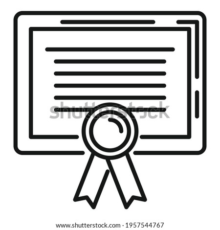 Trader diploma icon. Outline Trader diploma vector icon for web design isolated on white background