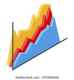 Trader graph chart icon. Isometric of trader graph chart vector icon for web design isolated on white background