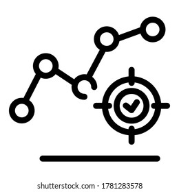 Trader graph target icon. Outline trader graph target vector icon for web design isolated on white background