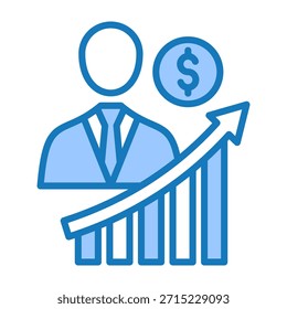Trader Icon Blue Dualtone Design Vector Illustration
