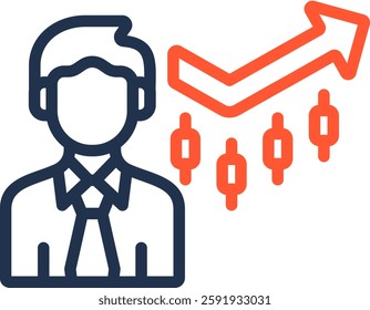 Trader Icon Color Line Vector Illustration