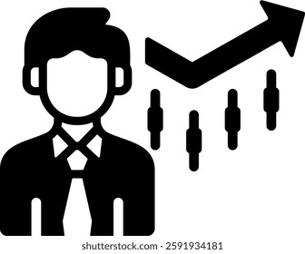 Trader Icon Glyph Vector Illustration