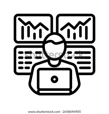 Trader icon line vector illustration